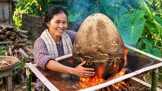 Delicious Clay-Baked Chicken Wrapped in Foil | A Peaceful Day & Harvest in My Little Garden