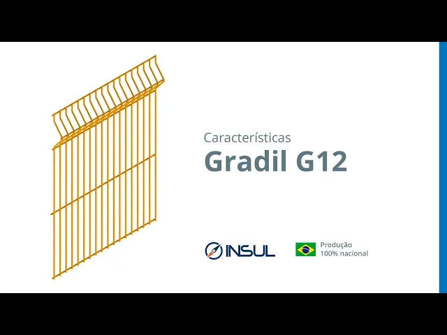 Gradil Insul G12 Pintado 4,00mm - Malha 2,5x20cm Vídeo do produto - Gradil Insul G12 Pintado 4,00mm - Malha 2,5x20cm