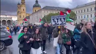 مسيرة من آلاف الأحرار دعما  لغزة والمطالبة بوقف الحرب على غزة   ميونخ   ألمانيا            دندنها