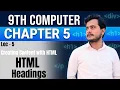 HTML Headings Creating Content with HTML 9th Computer - Chapter 5