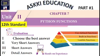 12th Computer Science Chapter 7 - Python Functions Book back Answers English Medium Part