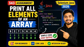 343 Assignment - Printing all elements of a Single Dimensional Array in Java Selenium Java 2026