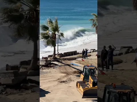 Tractor at work on California beaches