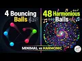 What Happens When You Add 48 Bouncing Balls Satisfying 2D Harmonics