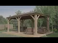 12 x 20 Wood Gazebo With Aluminium Roof