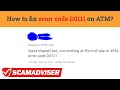 Error code D0111 ATM - what does it mean and how to fix to get money