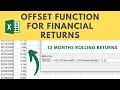 Excel OFFSET Function for Calculating Financial Returns Part 1