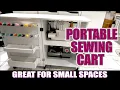 SEWING CART FOR SMALL SPACES VEVOR PORTABLE SEWING TABLE UNBOX AND SETUP