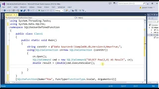 User defined function using CLR code in SQLite query C SQLite