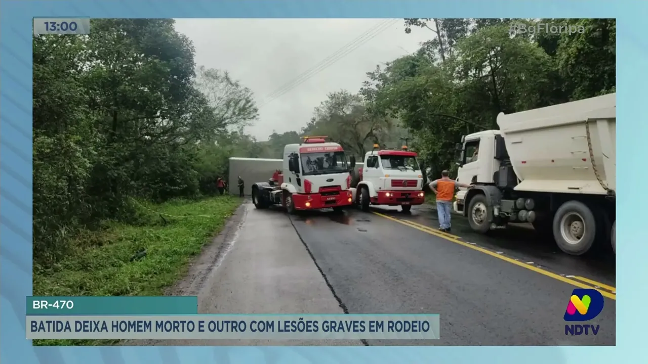 Batida deixa homem morto e outro com lesões graves na BR-470