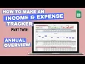 How to Make an Annual Overview Income Expense Tracker Tutorial Pt 2