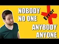 Diferencia entre nobody anybody no one anyone Ingles para principiantes
