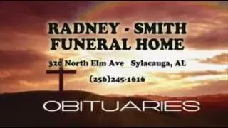 Obituaries for Oct 31st brought to you by Radney Smith Funeral Home