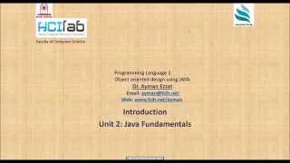 Introduction to Object Oriented Programming with Java Unit 2 Part 1