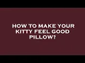 How to make your kitty feel good pillow
