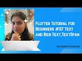 Flutter For Beginners Flutter Widget Text and Rich Text TextSpan