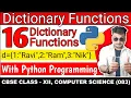 Dictionary Functions in Python Python Dictionary Functions CBSE Class 11 Computer Science