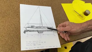 Turning Exlex upside down to make a pattern for the bilge keels and to plug the centerboard hole.