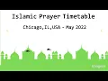 Islamic Prayer Timetable Chicago Illinois USA - May 2022 Salah Times Chicago May 2022