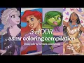 Complete 3 5 Hour Relaxing ASMR Coloring Compilation Disney color by numbers acrylic markers