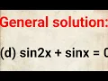 find the general solution of sin2x sinx 0 class 12 math trigonometric solutions