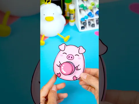 Свинка из бумаги которая ХРЮ - кает! 🐷 #DIY #fidget