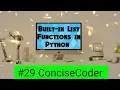 Built-in List Functions in Python - ConciseCoder Beginners