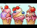 Sweet Ice Cream Cones Digital Coloring PurringCat TV