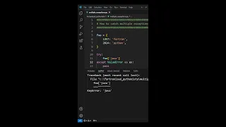 How to catch multiple exceptions