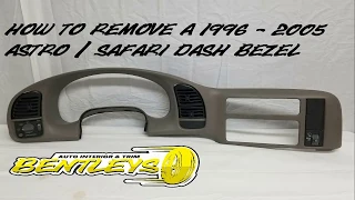 Download HOW TO REMOVE A 1996 - 2005 CHEVY ASTRO GMC SAFARI VAN INTERIOR DASH CLUSTER RADIO BEZEL SURROUND MP3