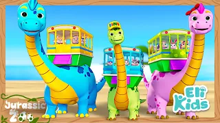 Download Dinosaur Bus Family | Jurassic Zoo | Eli Kids Songs \u0026 Nursery Rhymes MP3