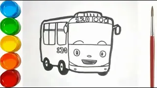 Menggambar Tayo the Little Bus untuk Anak TK, Paud dan SD