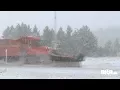 Snow falling at MacDonald Pass