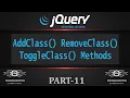 11 AddClass RemoveClass ToggleClass Methods In jQuery jQuery Tutorial jQuery
