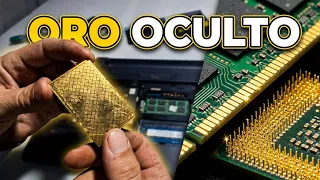 Minerando Notebook elementos que tienen baño de oro