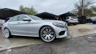 22x9 Luxxx LE7 BRUSHED FACE ON THIS 2021 Mercedes Benz C Class