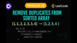 LeetCode 26 Remove Duplicates from Sorted Array C Solution Two Pointer Technique