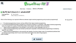 Java Practice It Self-Check 8 1 whatIsOOP What is an Object Oriented Programming OOP objects