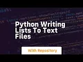 Python writing lists to text files