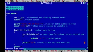 C Program for Printing Mirror Image Triangle patterns