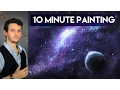 Painting a Galaxy and Stars with Acrylics in 10 Minutes