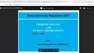 BUILDING BLOCKS OF ALGORITHMS in Python Programing and Problem Solving