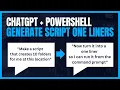 Use ChatGPT to Create PowerShell One-Liners Run Scripts Directly From the Command Line - Save Time