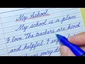 Cursive Writing Essay on My School Cursive Handwriting practice Cursive writing practice