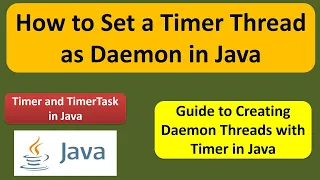 How to Set a Timer Thread as Daemon in Java Timer and TimerTask in Java