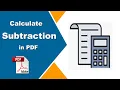 How to Calculate Subtraction in a PDF with Adobe Acrobat Pro 2020
