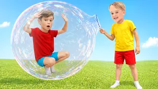 Vlad và Niki Làm Bong Bóng Khổng Lồ và Chất Nhầy Từ Tính - Thí Nghiệm Vui Nhẽo cho Trẻ Em