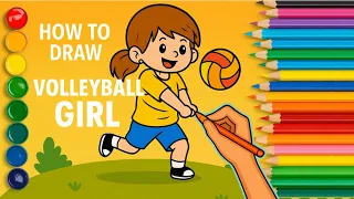 How to Draw a Volleyball Girl Easy Step-by-Step Drawing Tutorial for Kids
