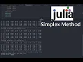Simplex Method With Julia