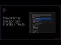 Formatting JSON text in under a minute